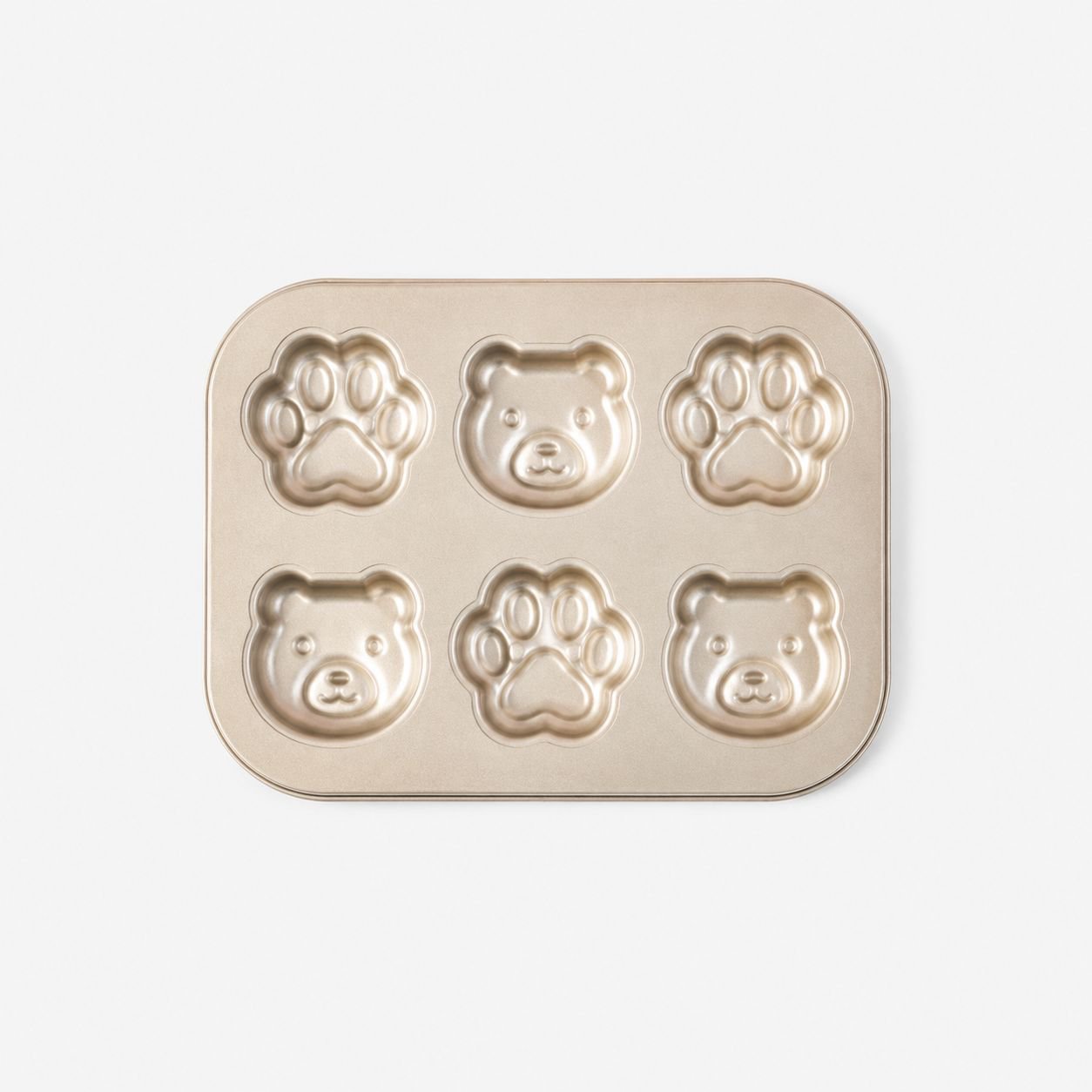 Molde de pastel de 6 cavidades con diseño de huella de gato