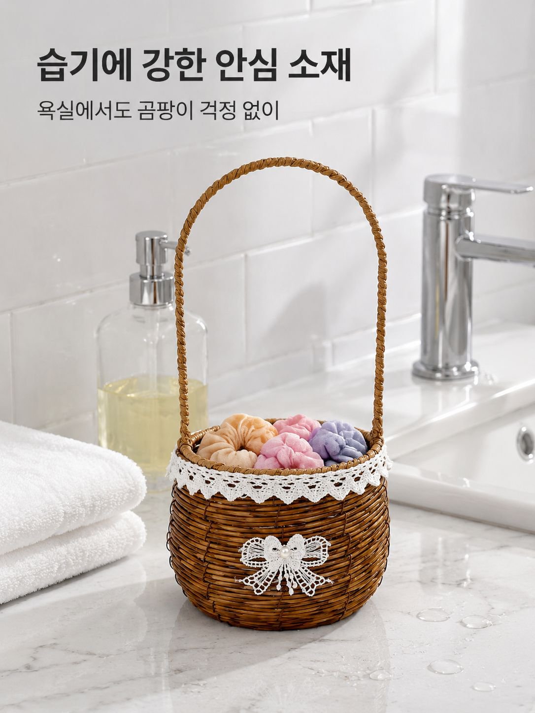 모조 등나무 바구니 장식품