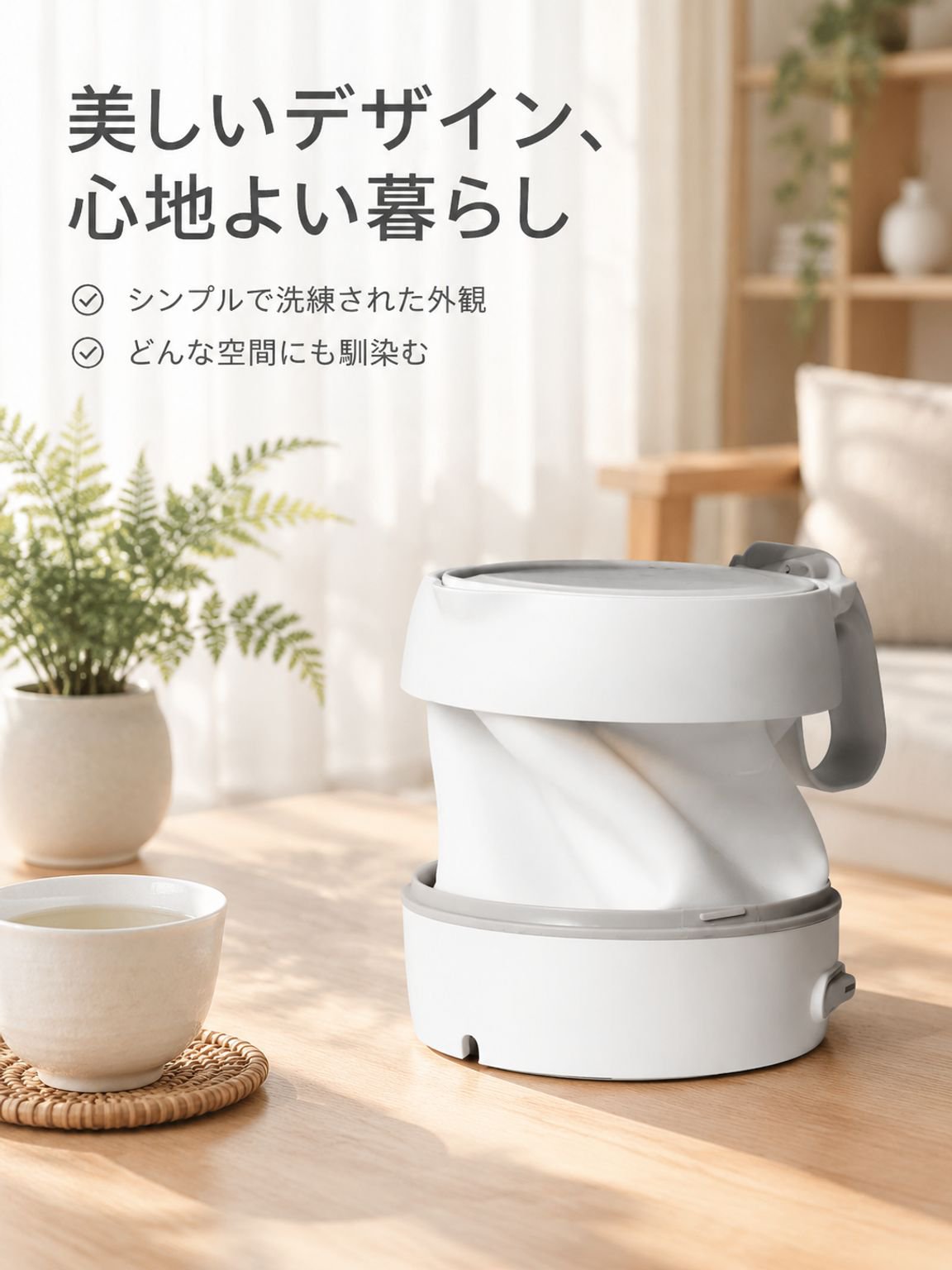 旅行用折りたたみ式シリコン製電気ケトル