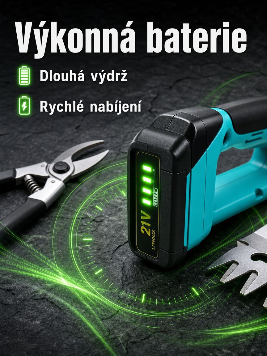 Akumulátorové bezdrátové stříhací nůžky na plot