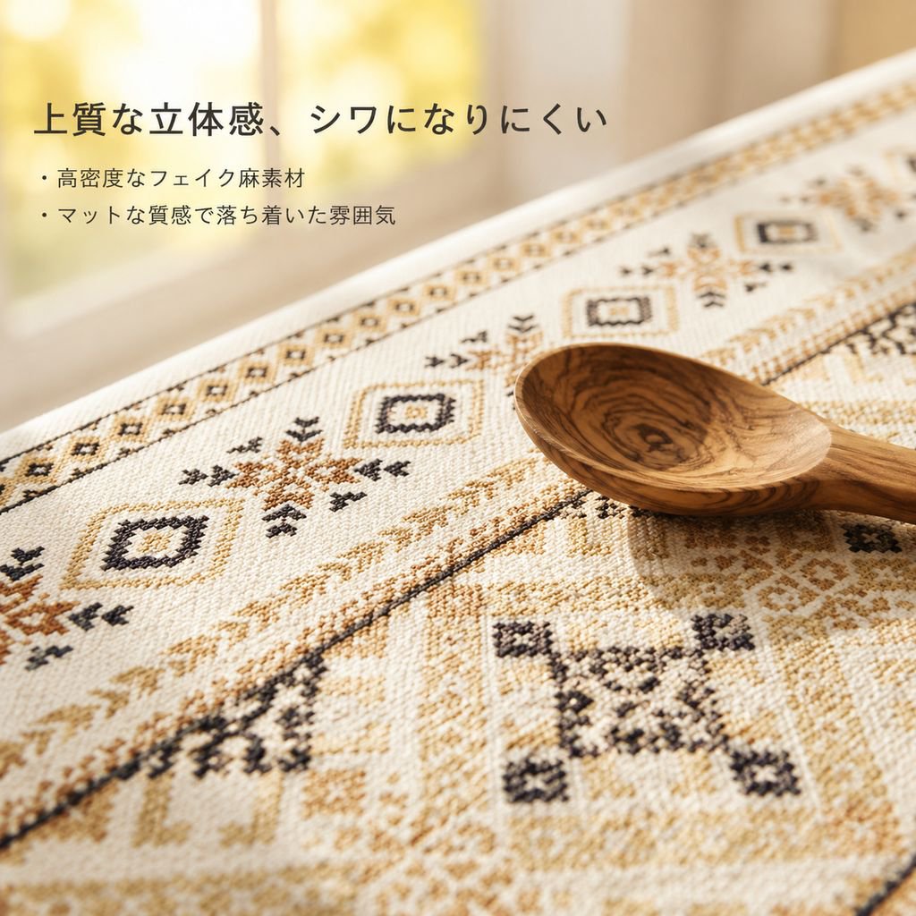 ボヘミアン風長方形テーブルクロス