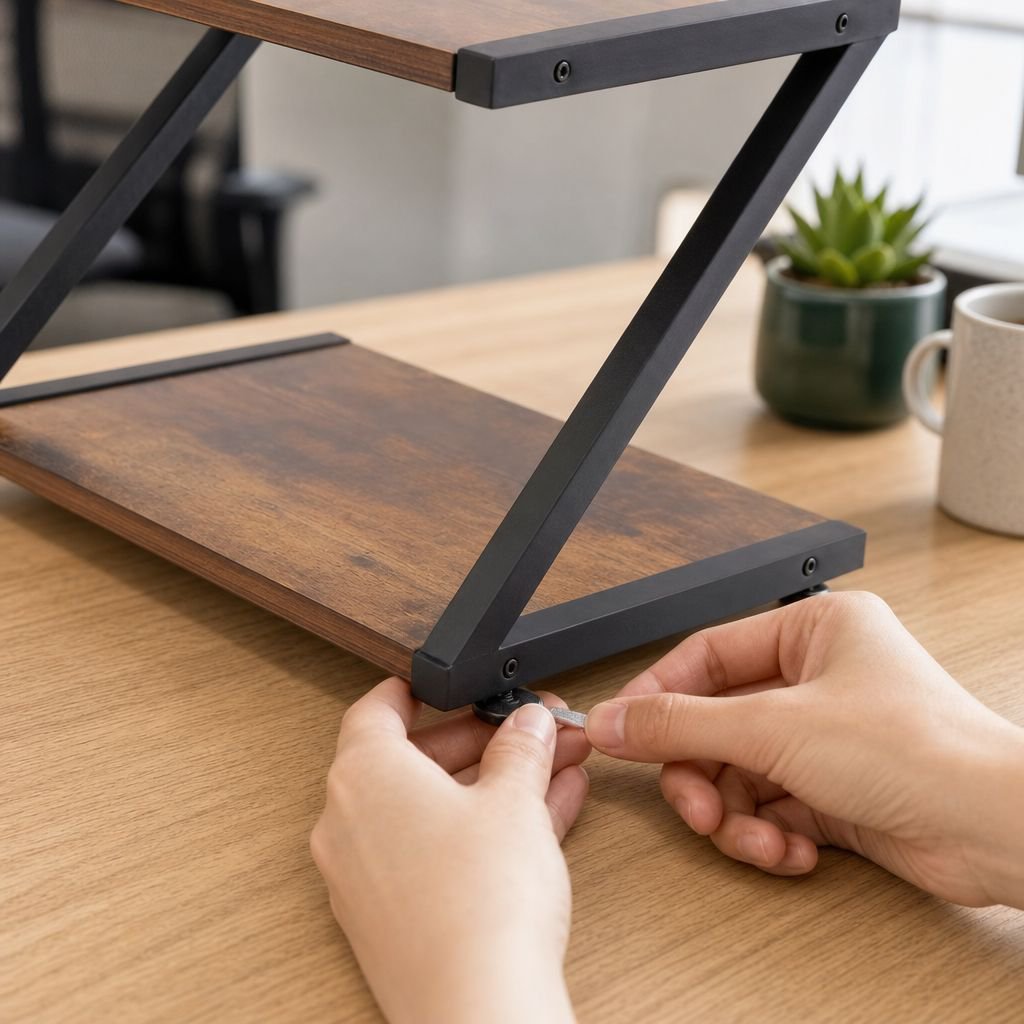 Compact wooden shelf for printers and books