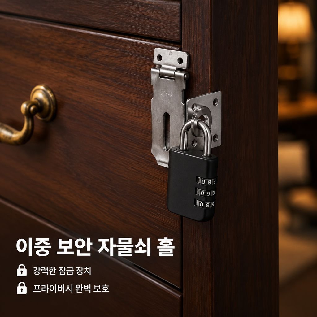스테인리스 직각 접이식 도어락 방문 방범 잠금장치 서랍 수납장용