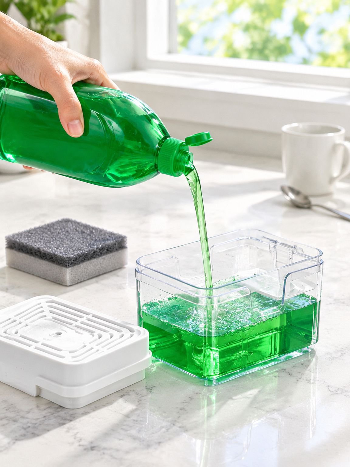 Close-up of Creative Press Soap Dispenser in sleek design