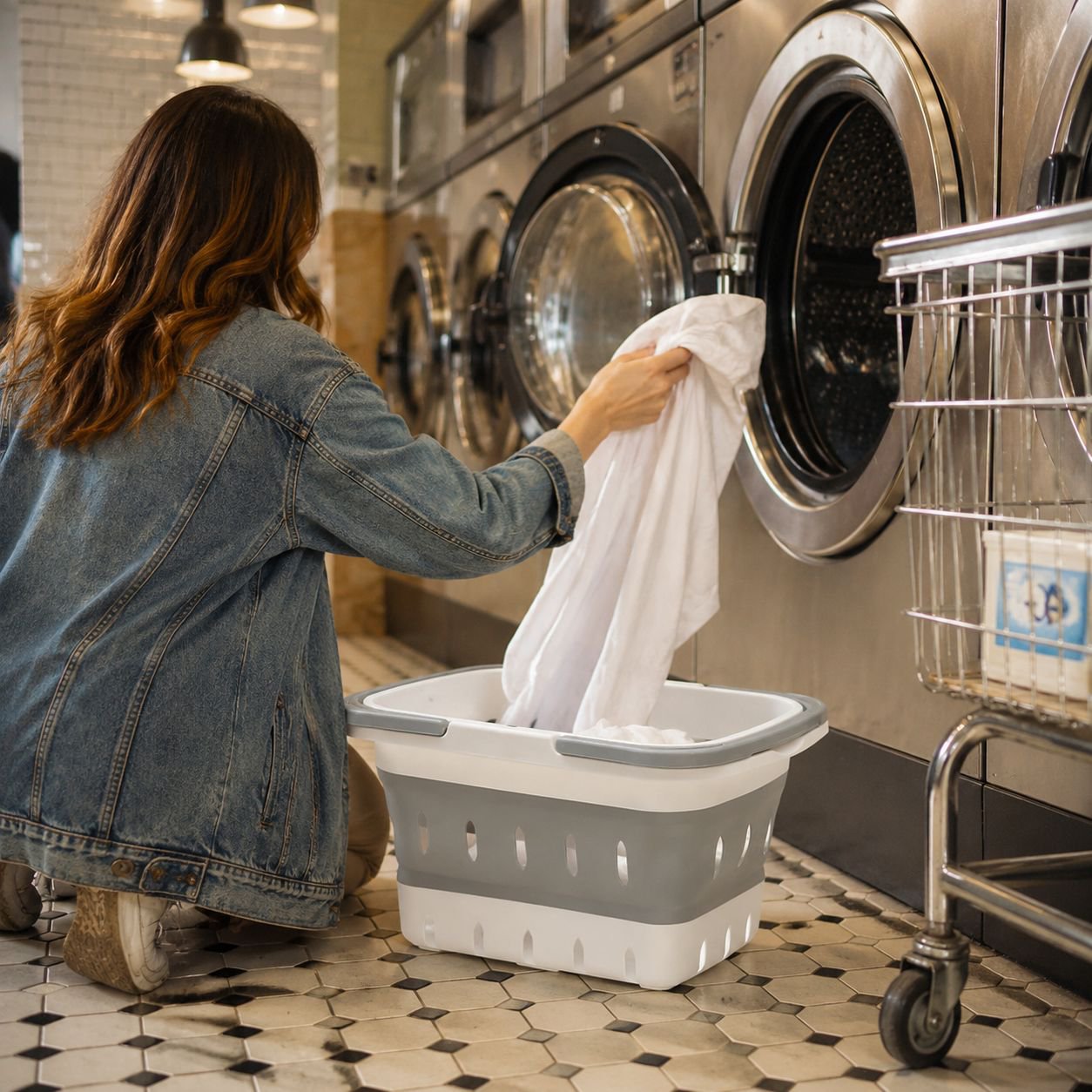 Laundry storage solution for dorm rooms and apartments