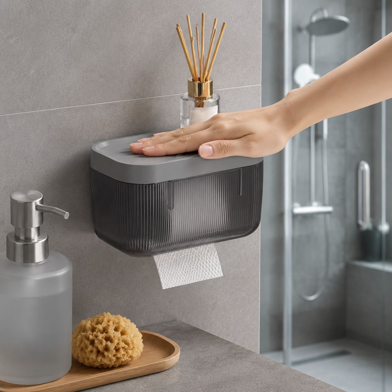 Dispensador de pañuelos resistente al agua para baño