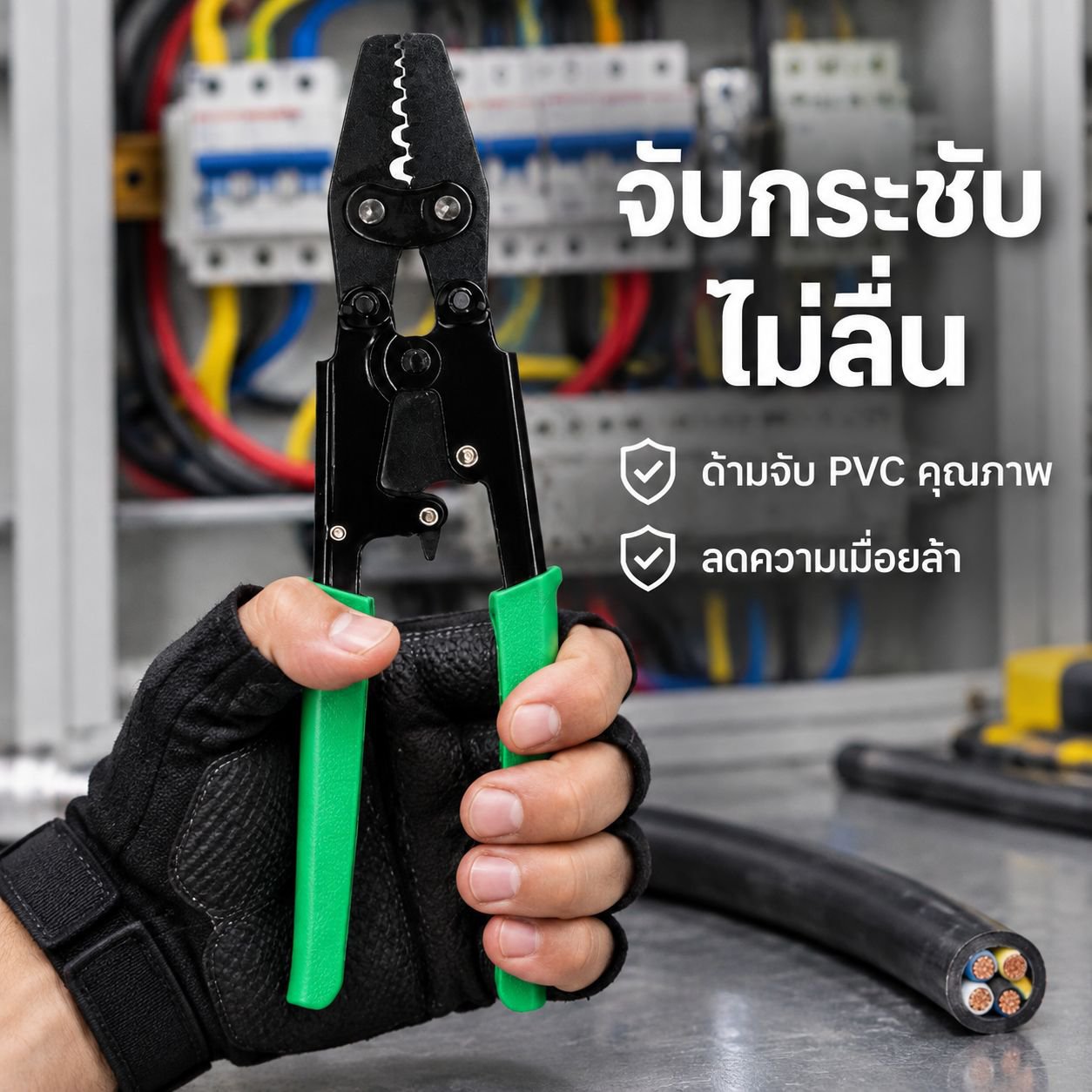 คีมย้ำหางปลาสำหรับขั้วสายไฟ