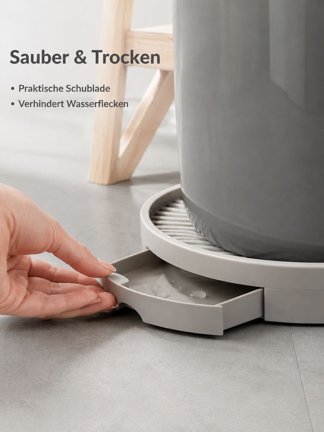 Versteckte abnehmbare Blumentopfschale, Universalrad, Bodenrolle, Wasserschale, Kunststoffboden, run