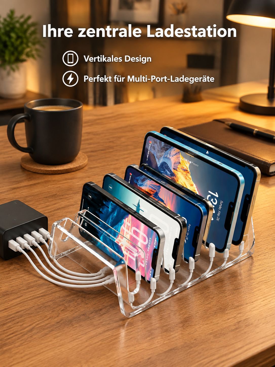 Mehrfach-Ladestation & Smartphone-Organizer