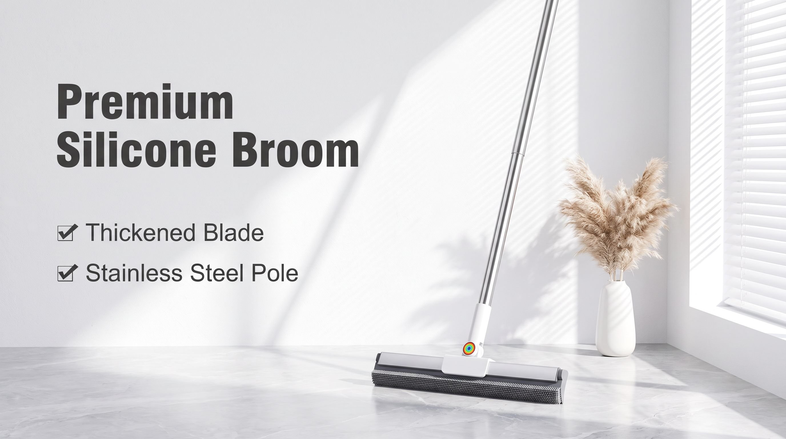 Magic Silicone Upgraded DoubleSided Bathroom Wiper Floor MultiUse Adjustable Broom