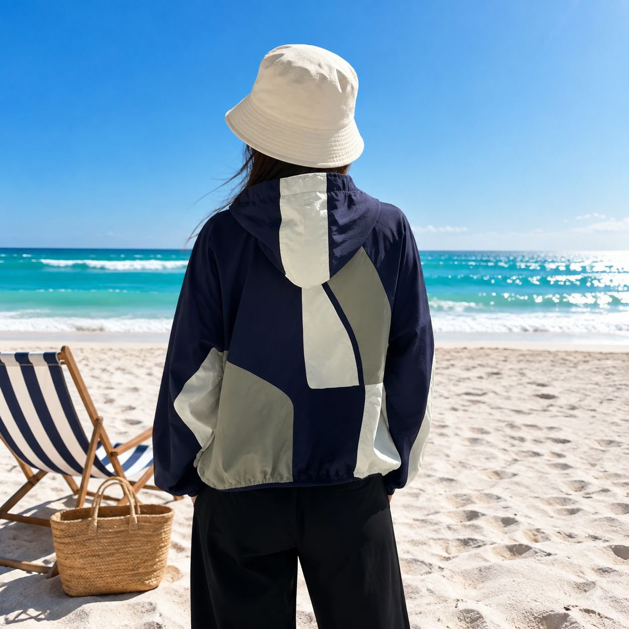 Parka para mujer de exterior con protección solar, moderna y bonita