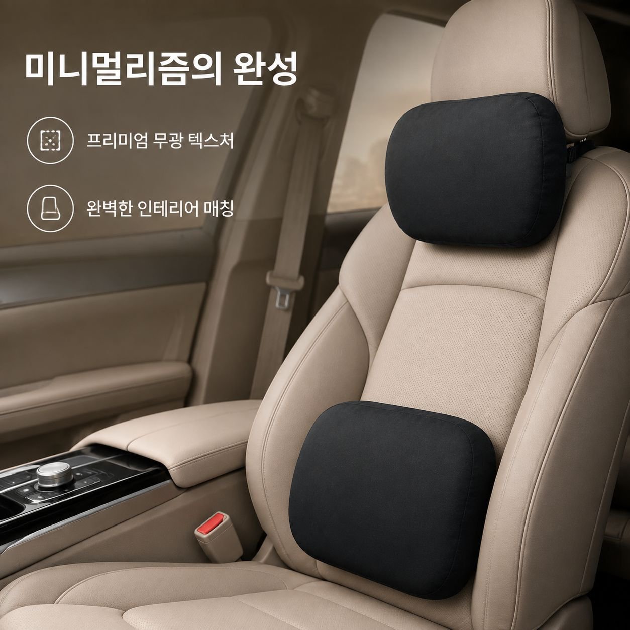 부드럽고 편안한 차량용 헤드레스트 및 허리 지지대