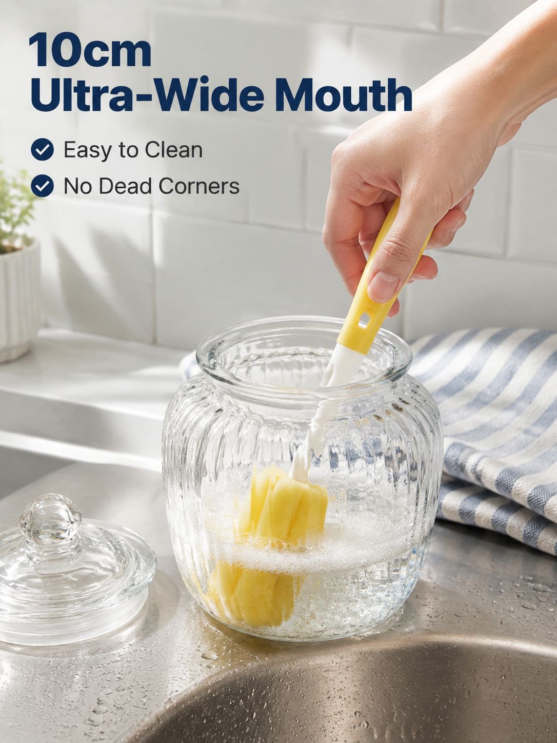 Large-capacity thickened glass airtight jar