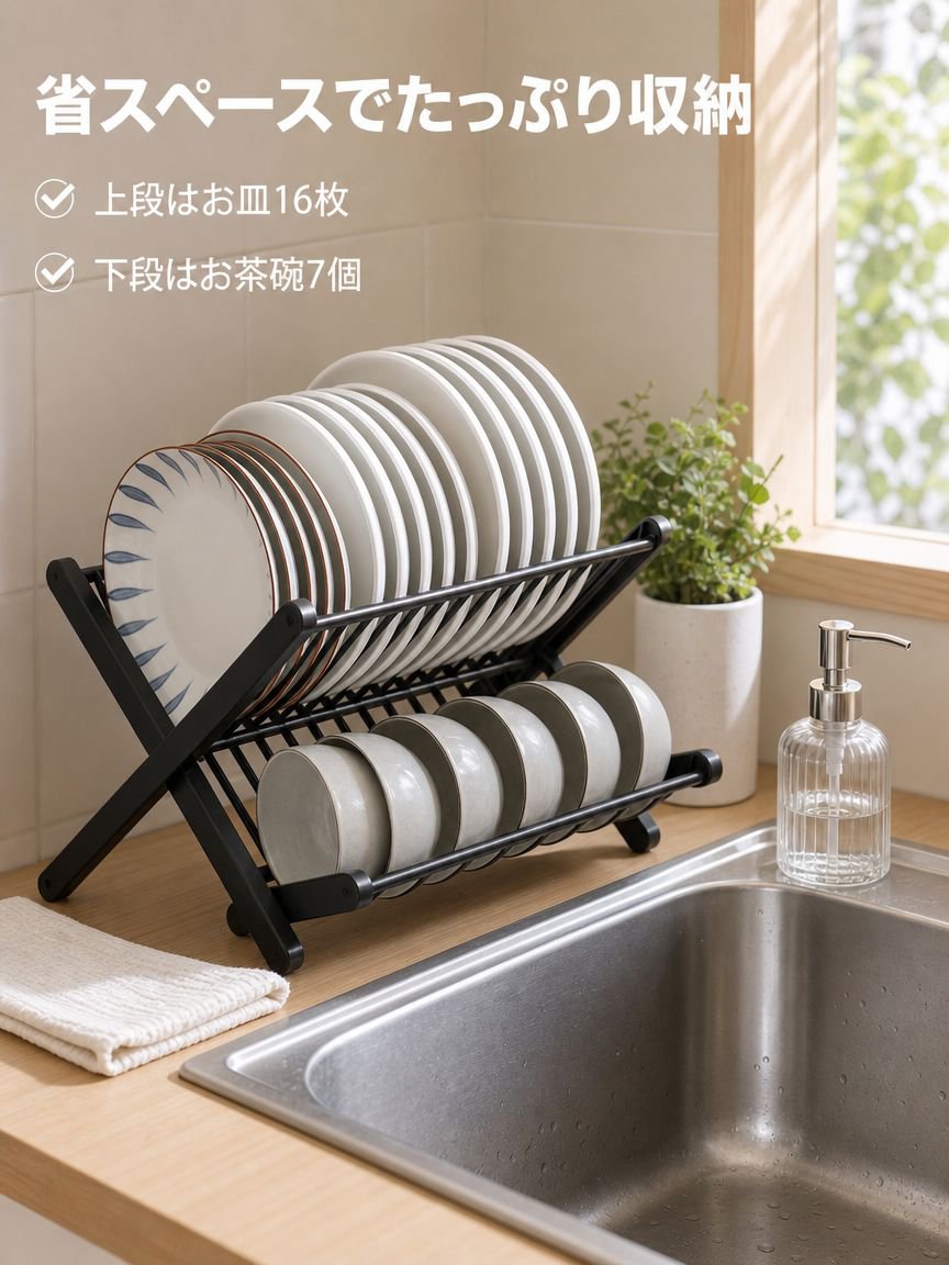 設置不要キッチン用排水溝収納ラック