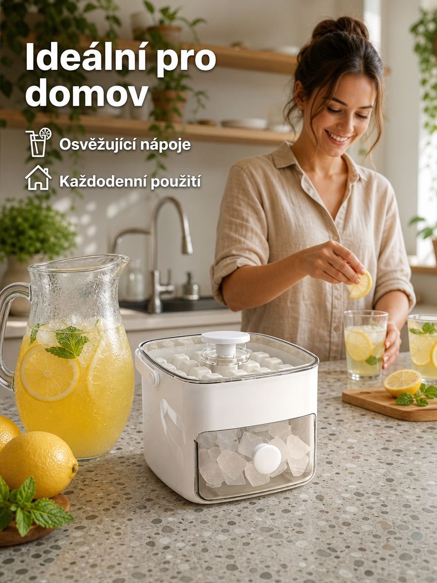 Přenosná silikonová forma na led s tlačítkem