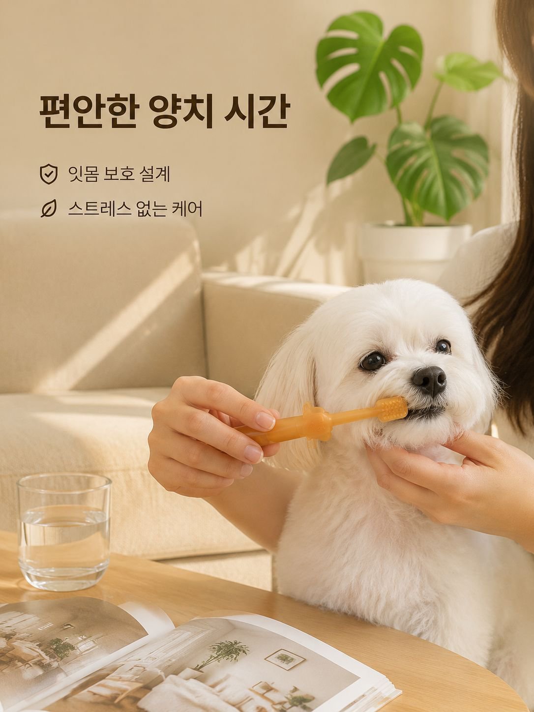 애완동물용 부드러운 실리콘 칫솔