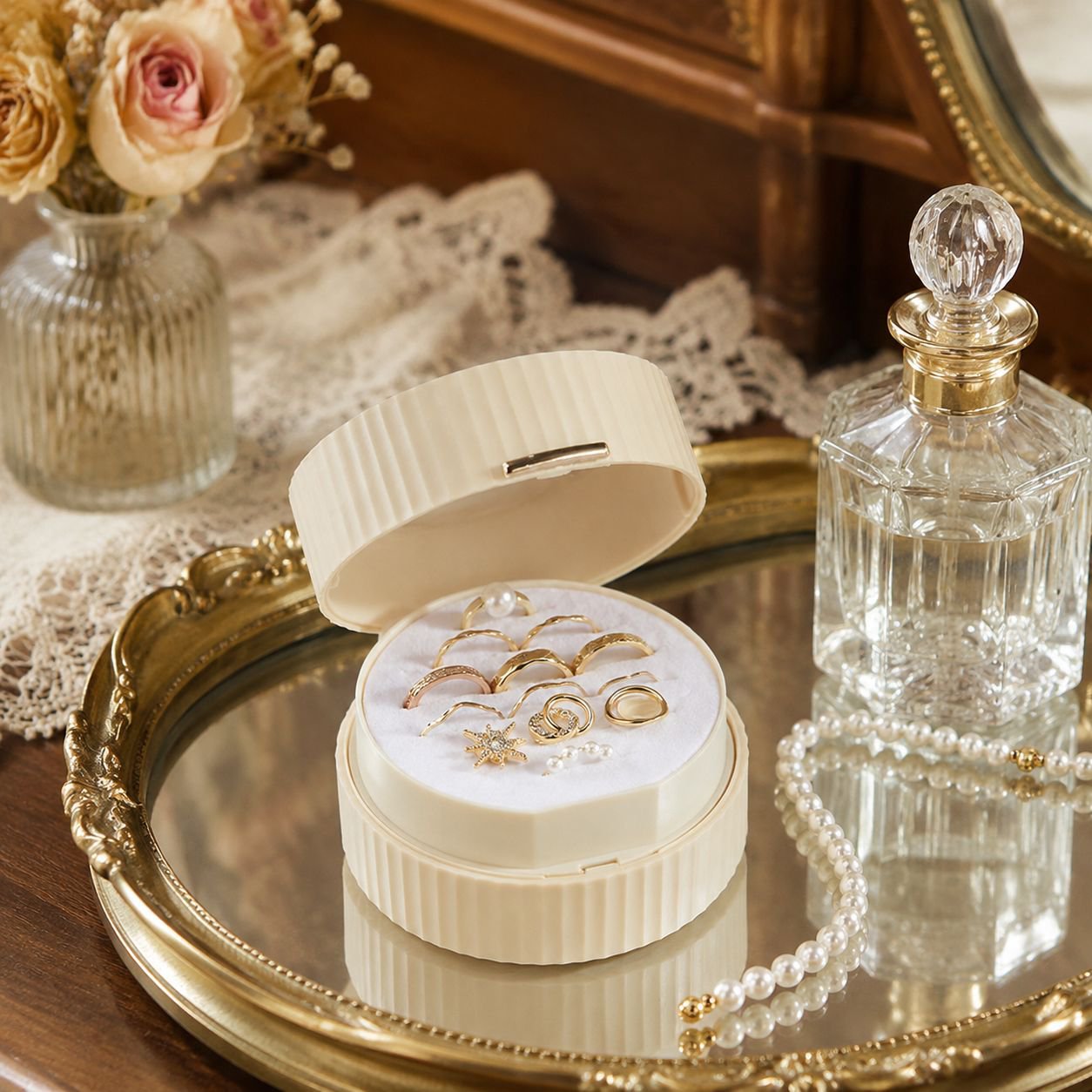 Small jewelry storage box for travel and daily use
