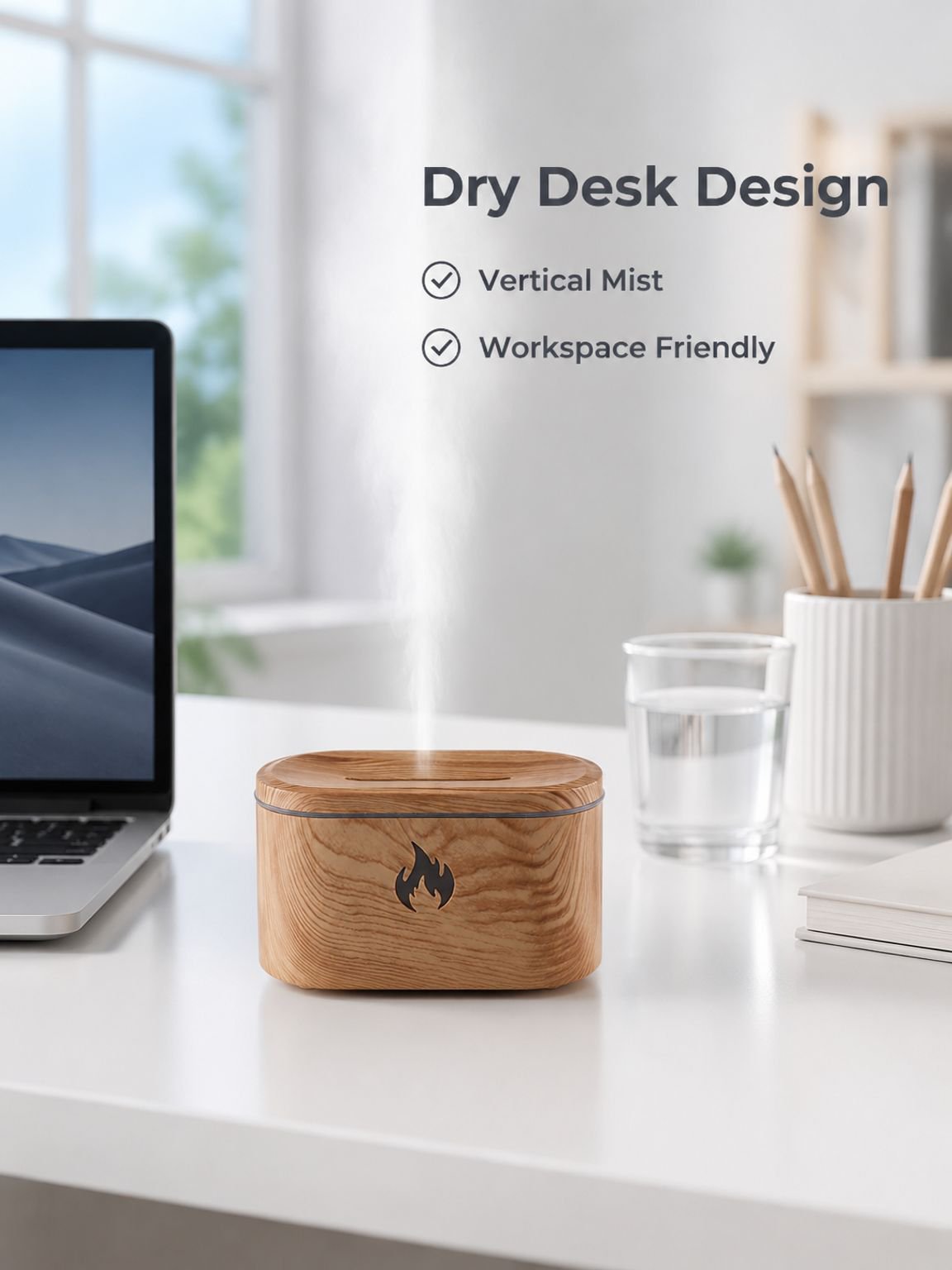 Colorful Flame Aroma Diffuser USB Desktop Ambient Night Light Humidifier