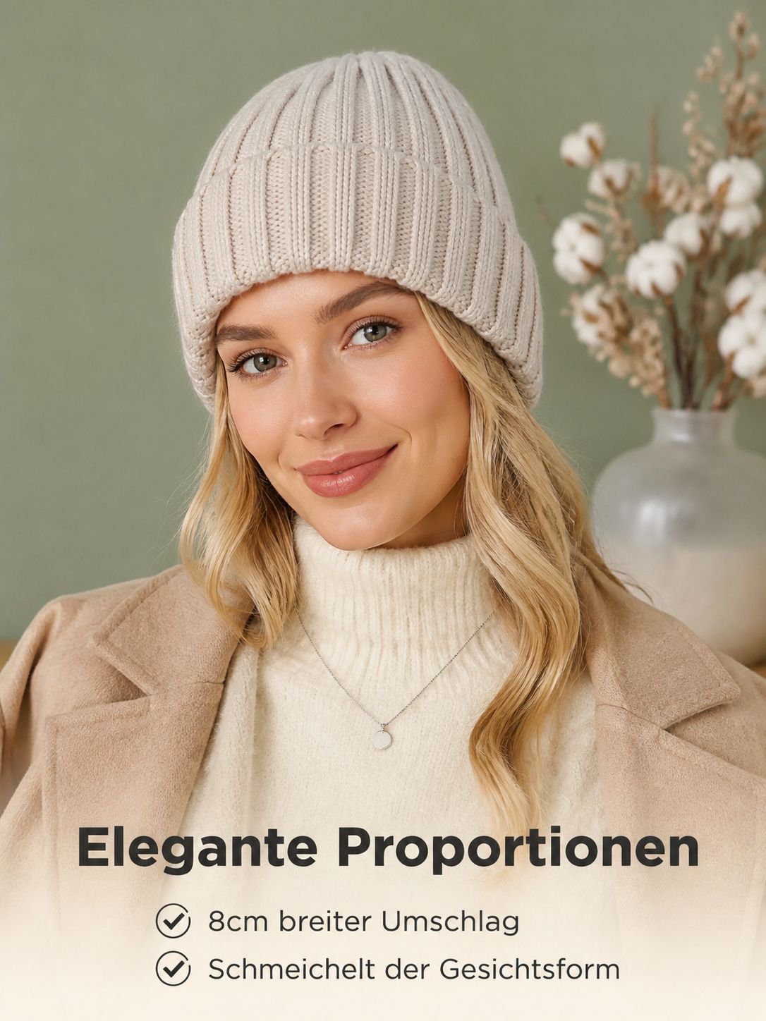 Wollmütze, warm und vielseitig, einfarbige Strickmütze für Damen und Herren