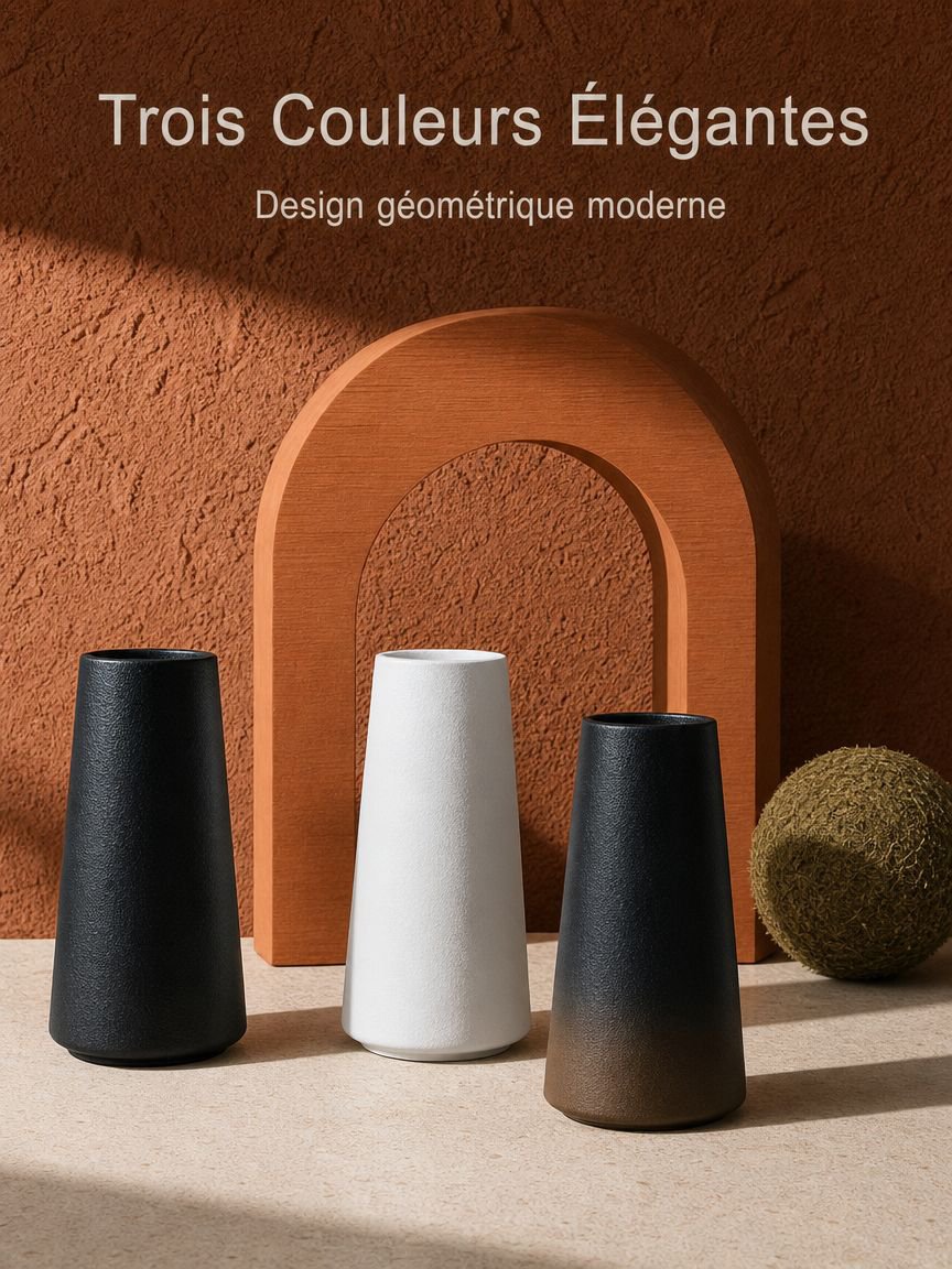 Vase décoratif en céramique blanche