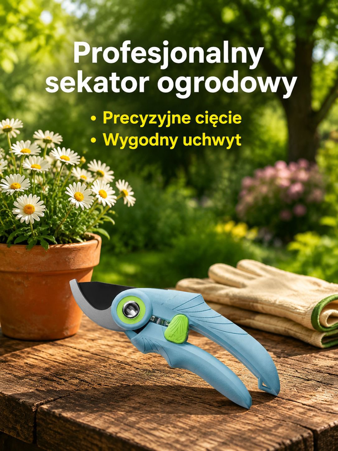 Sekator ogrodowy do przycinania gałęzi, energooszczędny