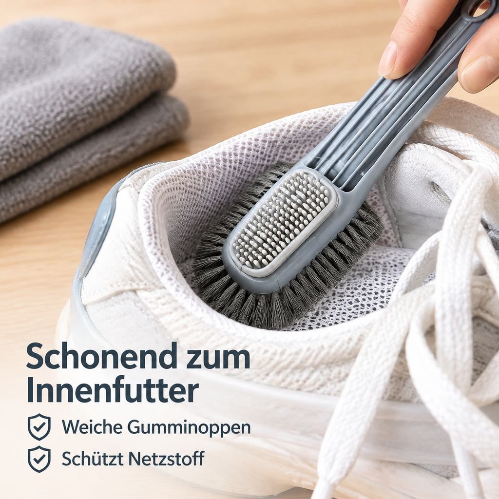 Mehrseitige Schuhreinigungsbürste mit langem Griff