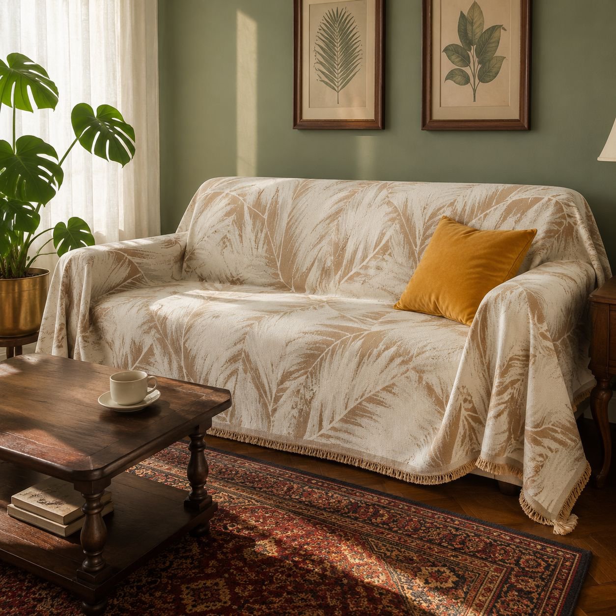 Fashion Non-Slip Leaf Pattern Sofa Cover