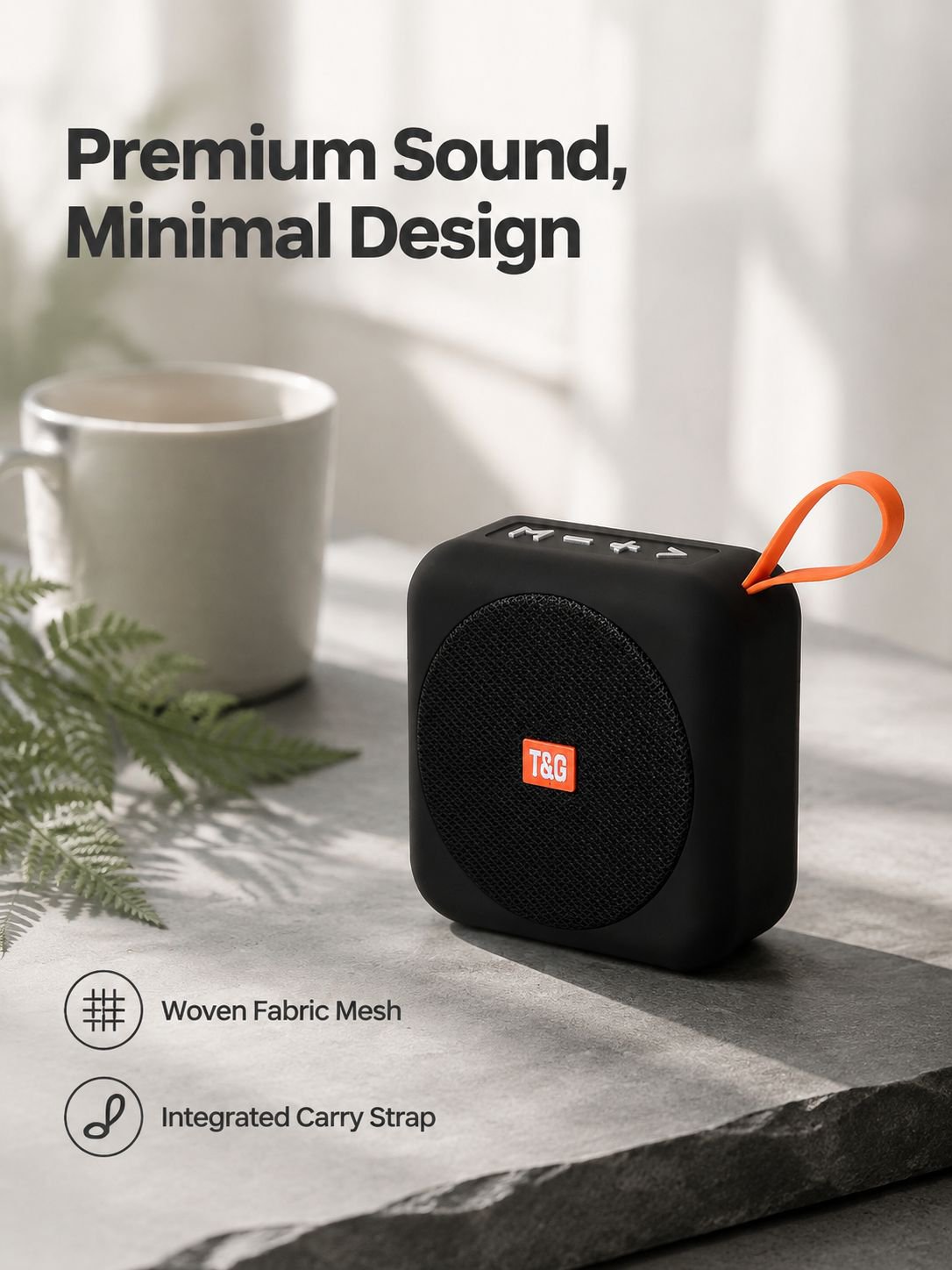 TG505 Square Bluetooth Speaker Portable Outdoor Handheld Waterproof Fabric Mesh Mini Speaker with Su