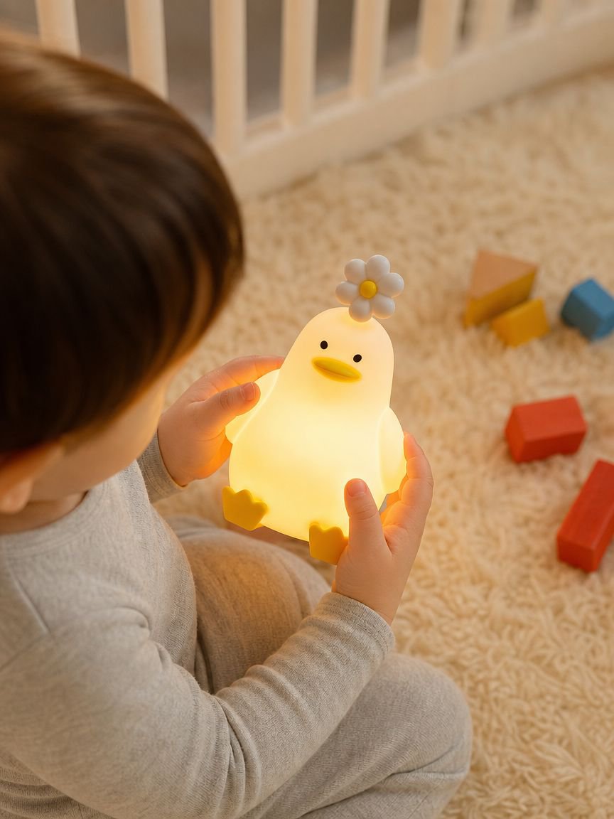 Rechargeable USB bedside lamp with soft glow