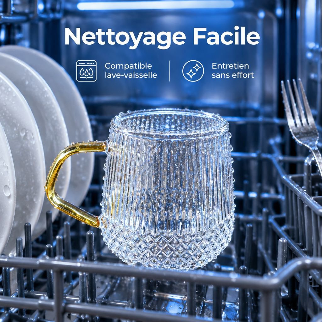 Anse pratique de la tasse en verre borosilicate