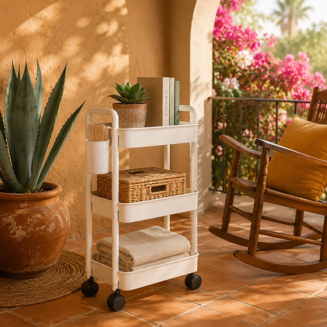 Estante organizador móvil para el hogar, ideal para artículos de bebé