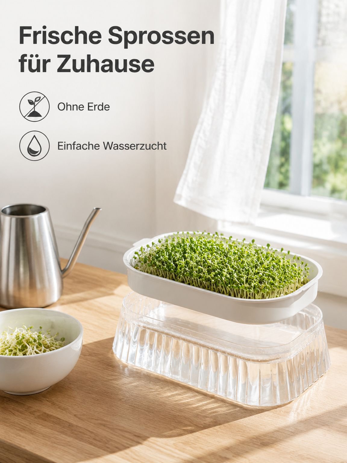 Hydroponische Boxen für Sojasprossen, hydroponische Schalen für die erdlose Anzucht, Anzuchtschalen 