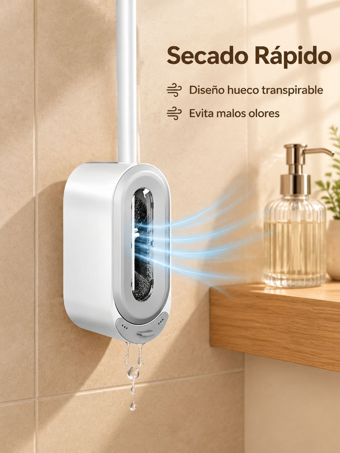 Cepillo de baño mural sin puntos ciegos