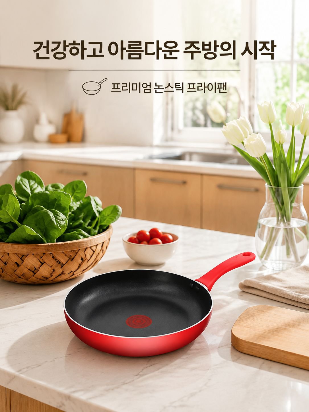 SUPOR 레드 논스틱 프라이팬 전체 이미지