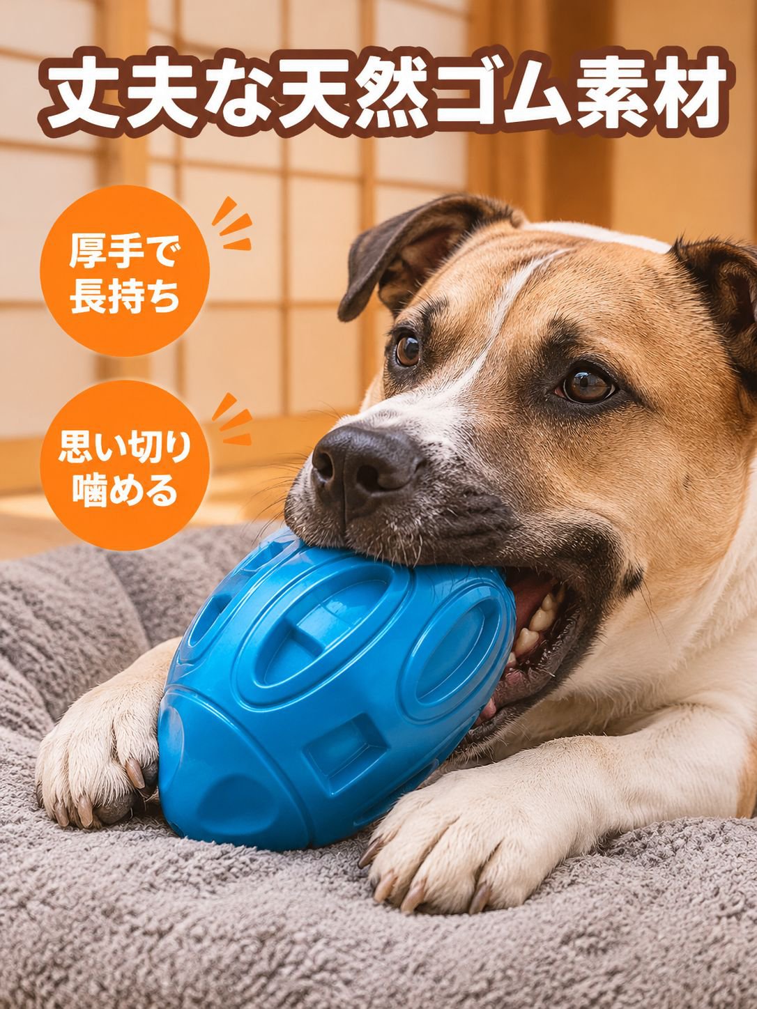 ペット用おもちゃ ラバー鳴るボール