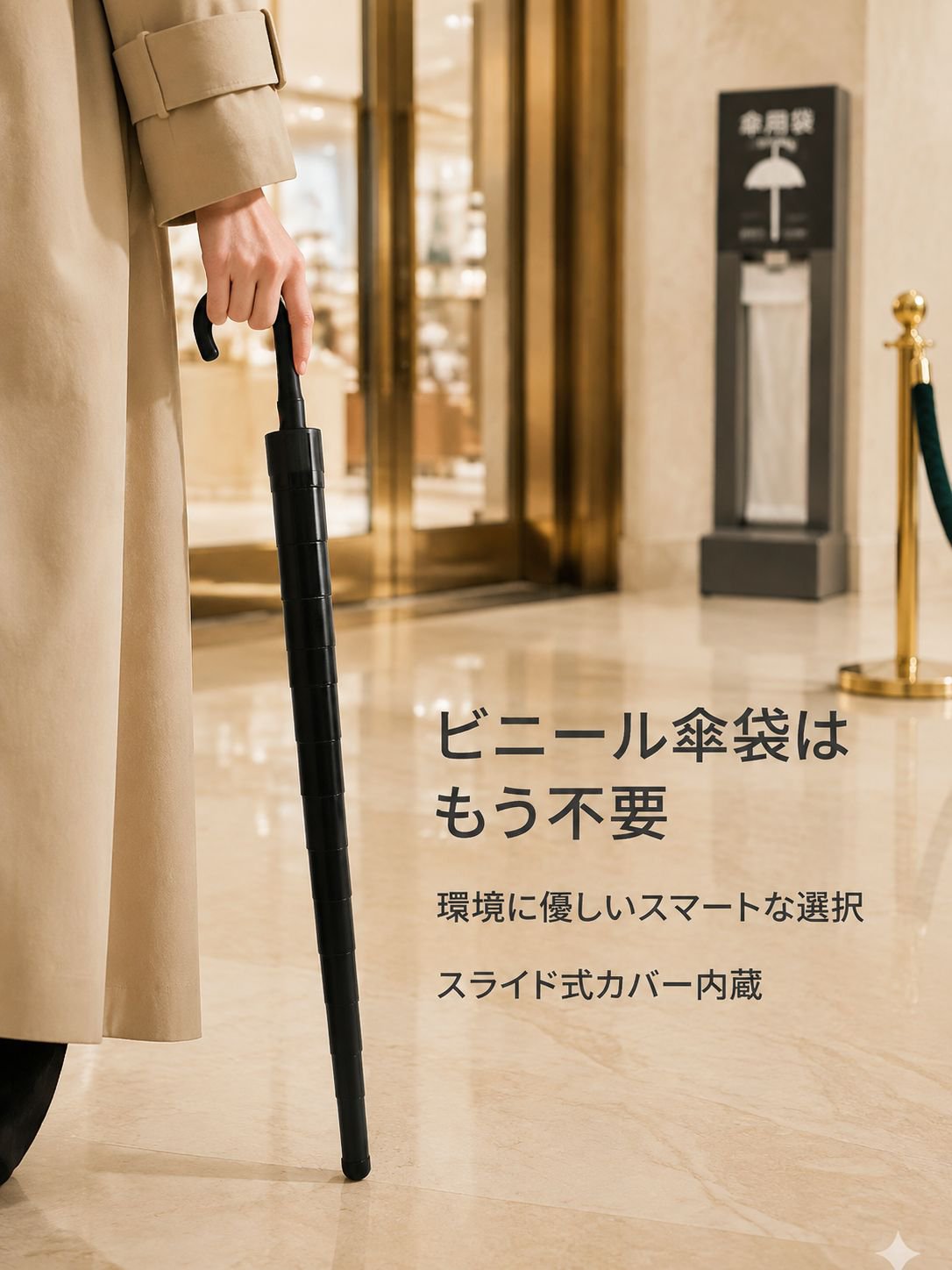 広いカバー力を持つ二人用傘の使用例