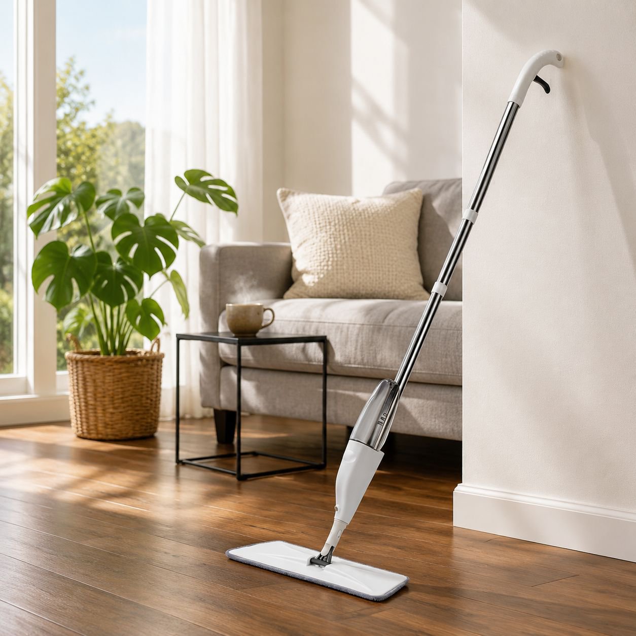 Thickened Hands-Free Spray Flat Mop, Suitable for Wet and Dry Use