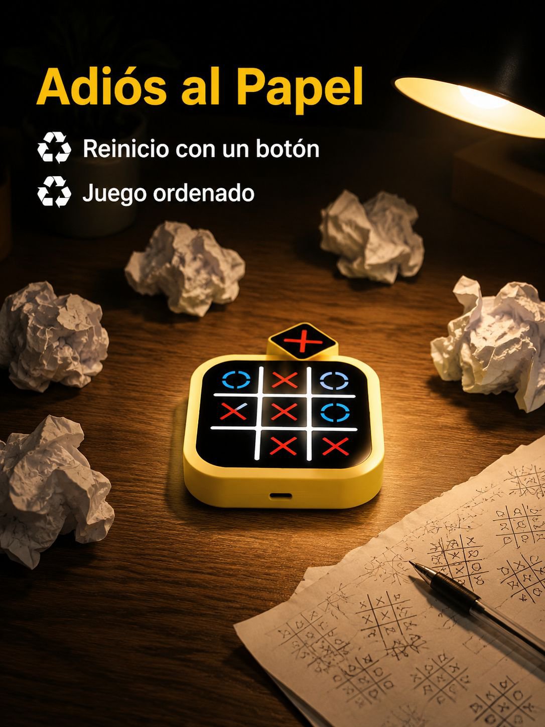 Juego electrónico de tres en raya de mesa