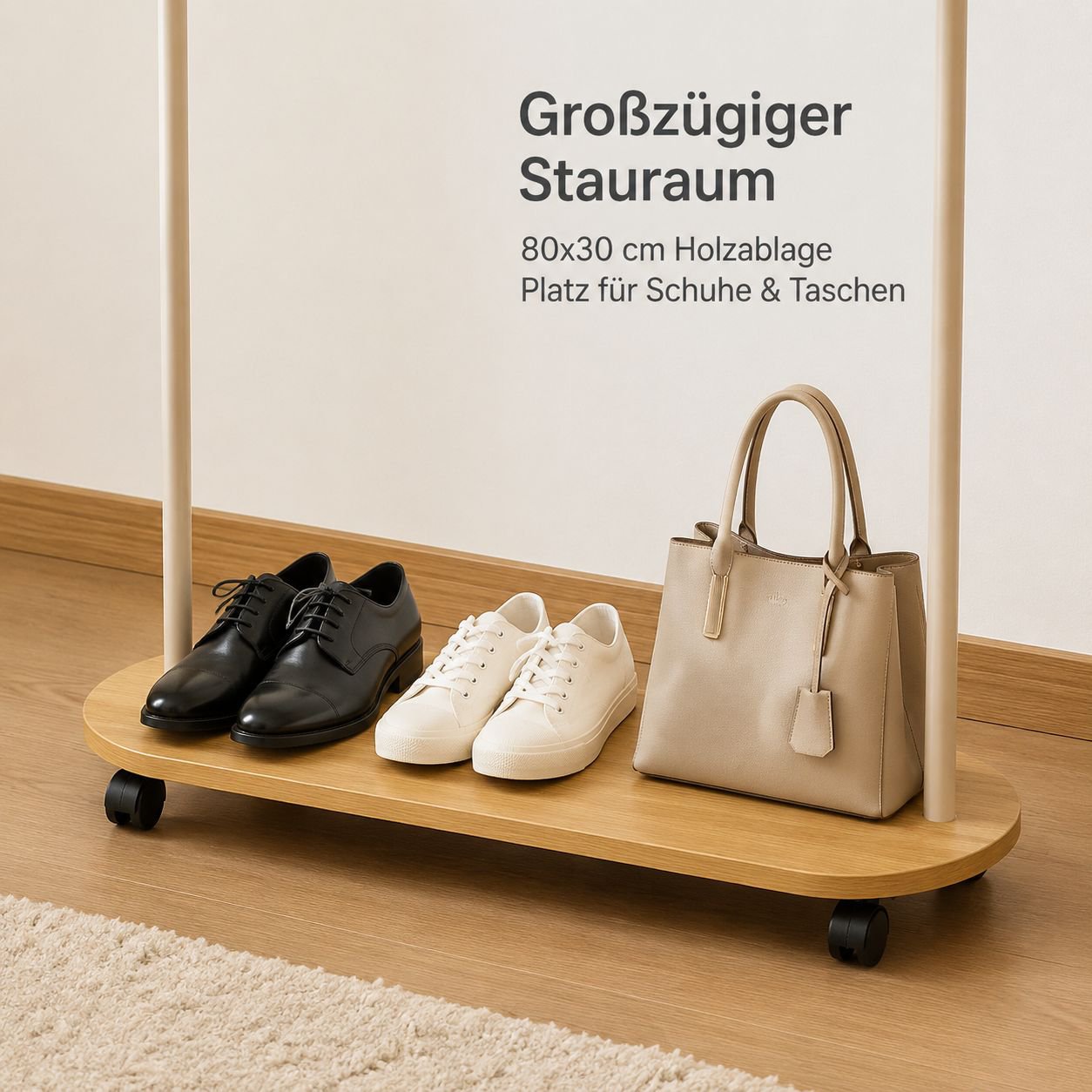 Freistehende Garderobe und Hutablage aus Metall