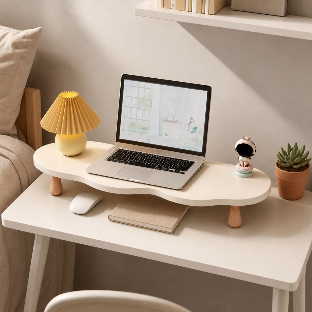 Monitor Stand Riser supporting laptop and monitor