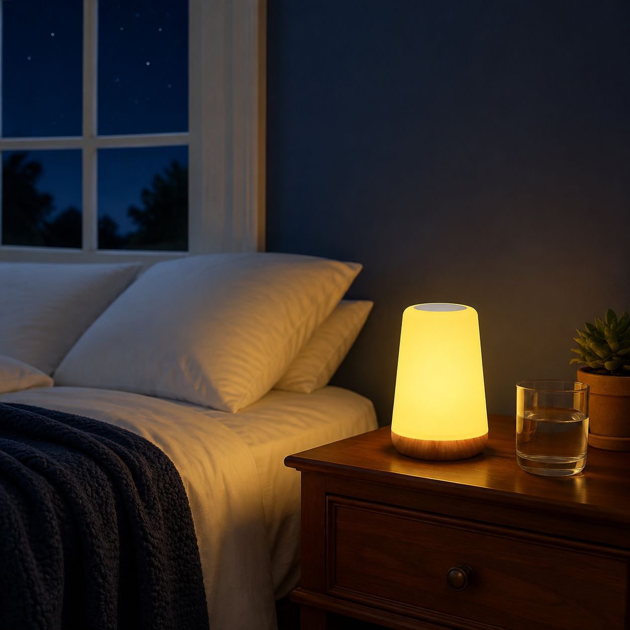 Modern bedside night light for stylish dorm decor