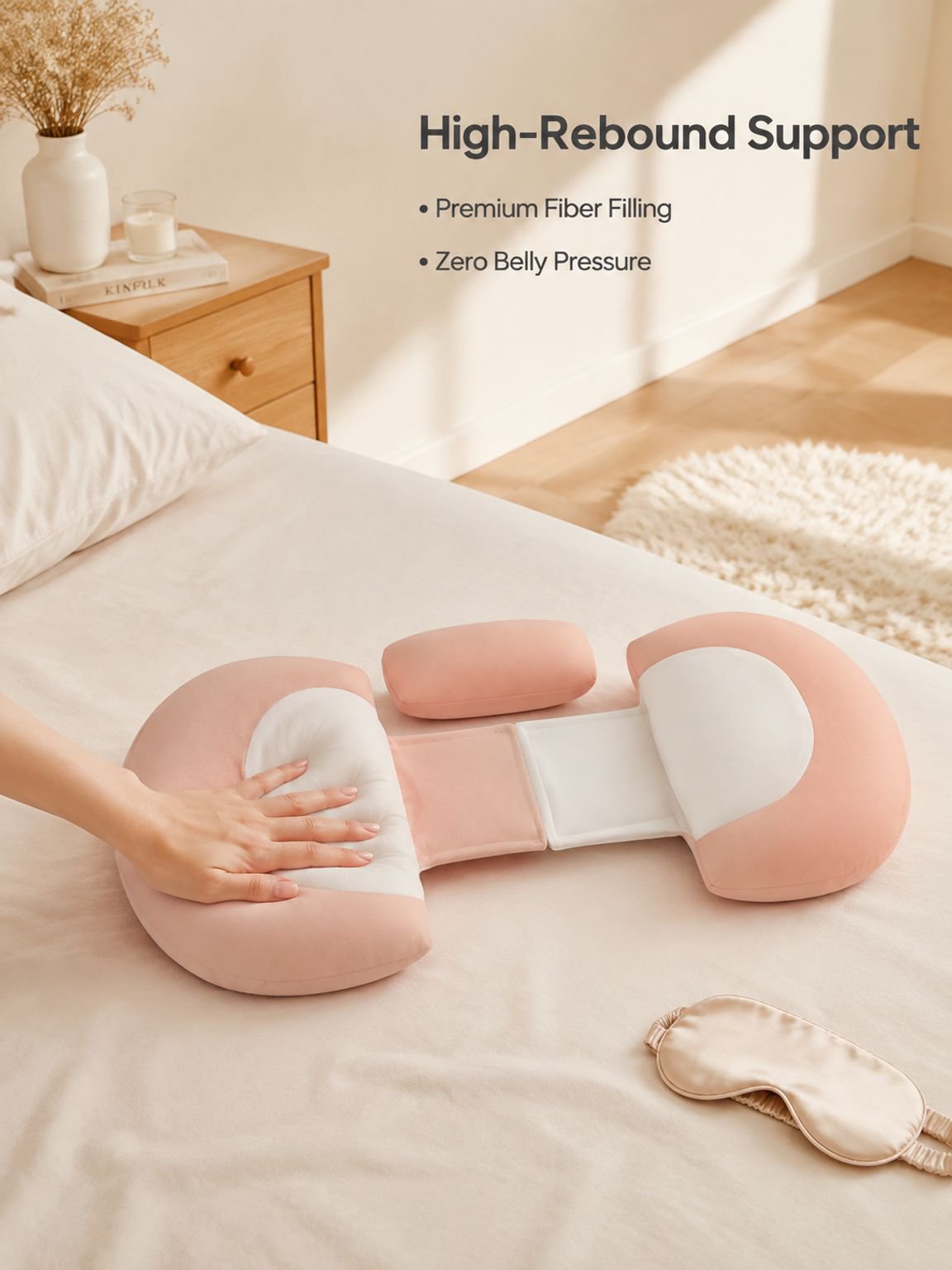 U-shaped Maternity Pillow with Lumbar Support Cushion
