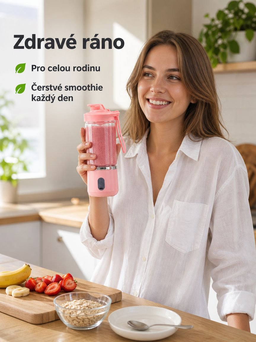 Elektrický domácí odšťavňovač, malý multifunkční přenosný mixér na smoothie