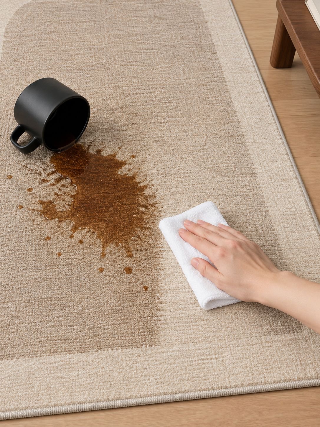 Vintage living room rug adding warmth and character to the floor