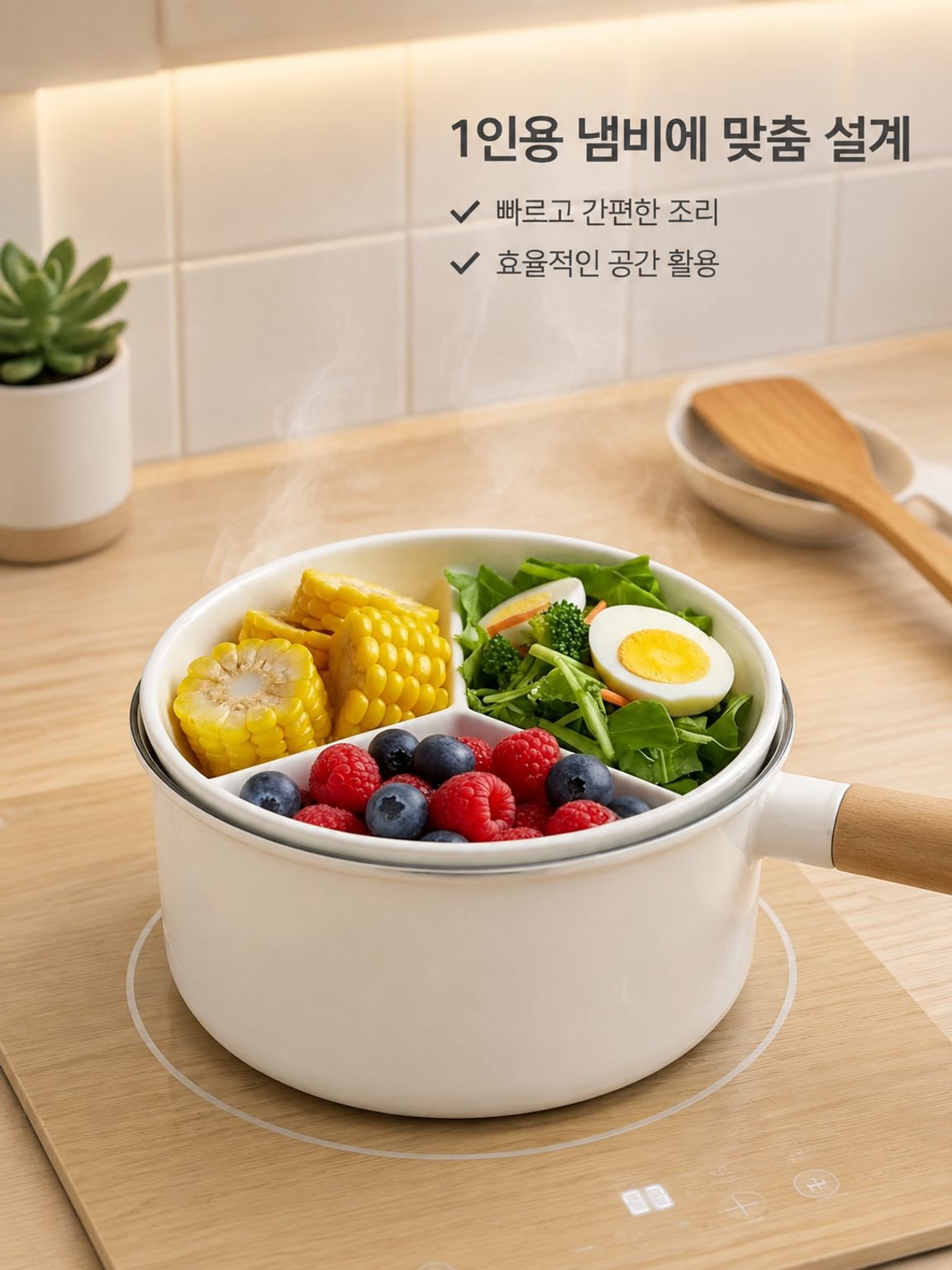 도자기 도자기 3분 칸 찜판 한솥 찜
