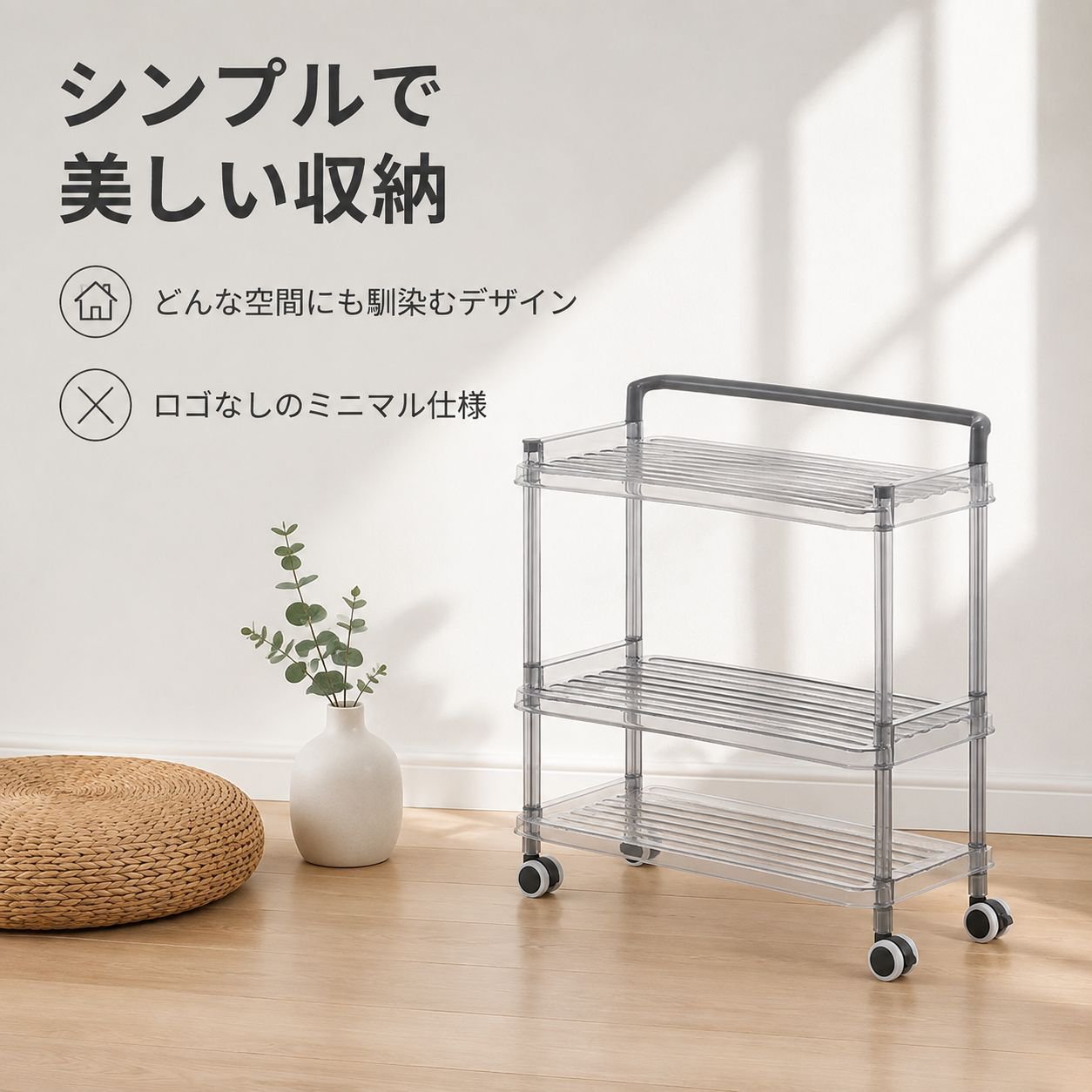 キャスター付き多段式収納ラック