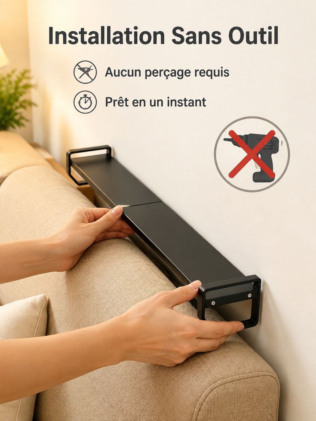 Support extensible pour canapé, support mural télescopique