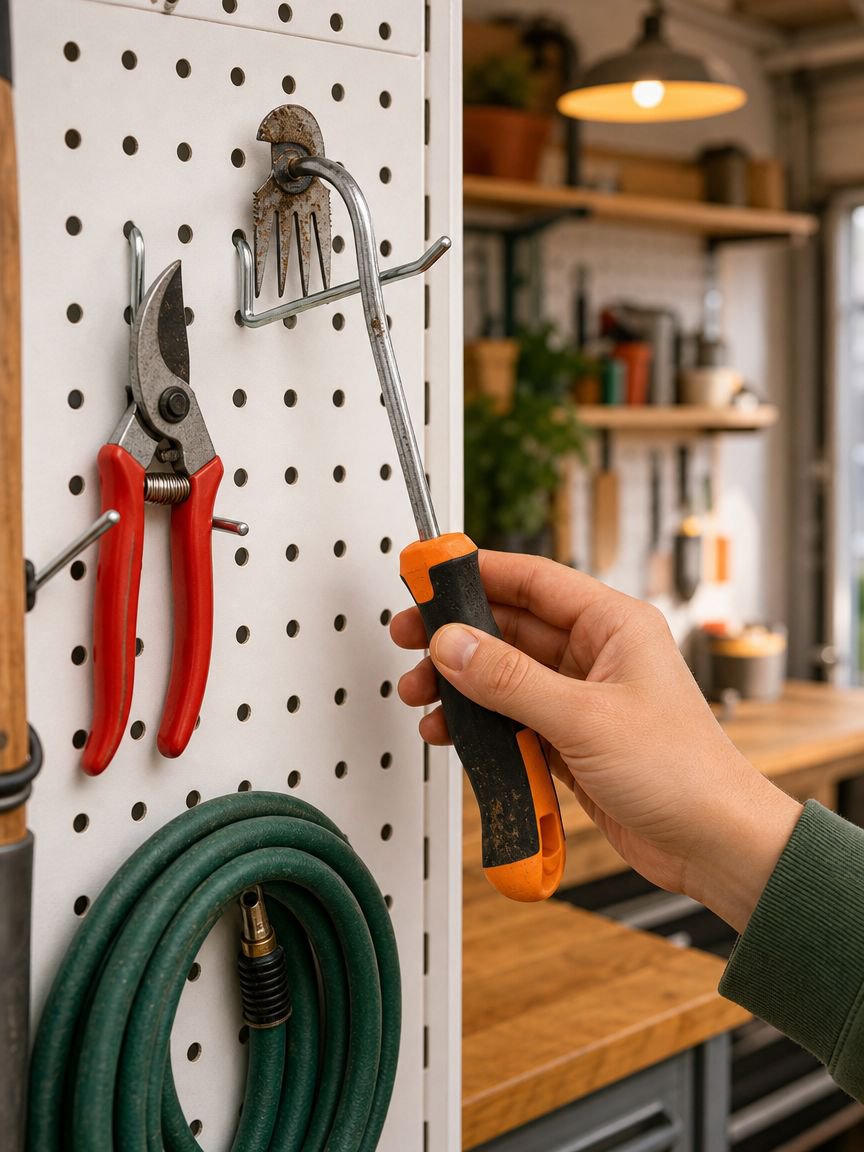 Detailansicht der scharfen Klinge des Unkrautentferners