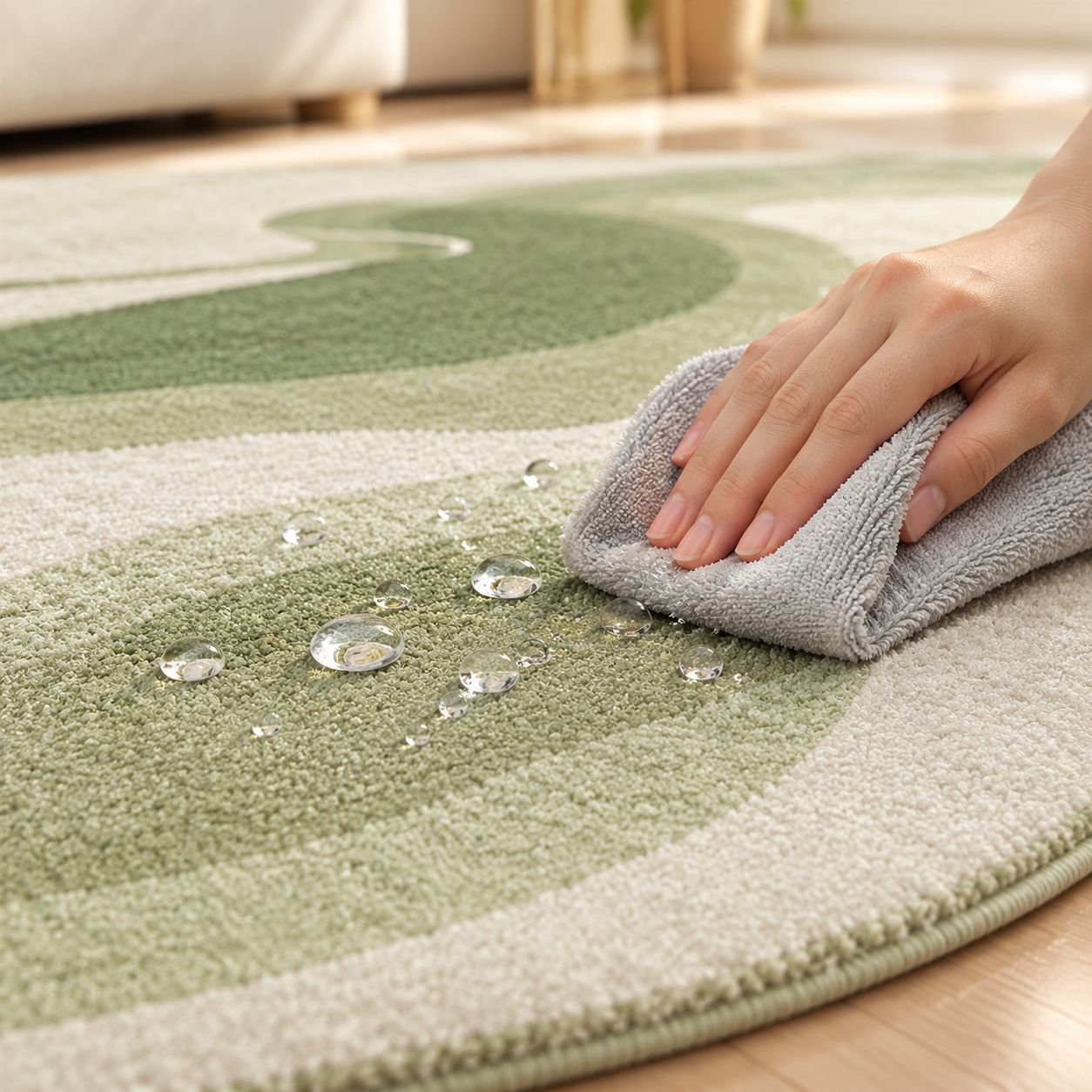 Alfombra de cachemira color crema para sala y dormitorio