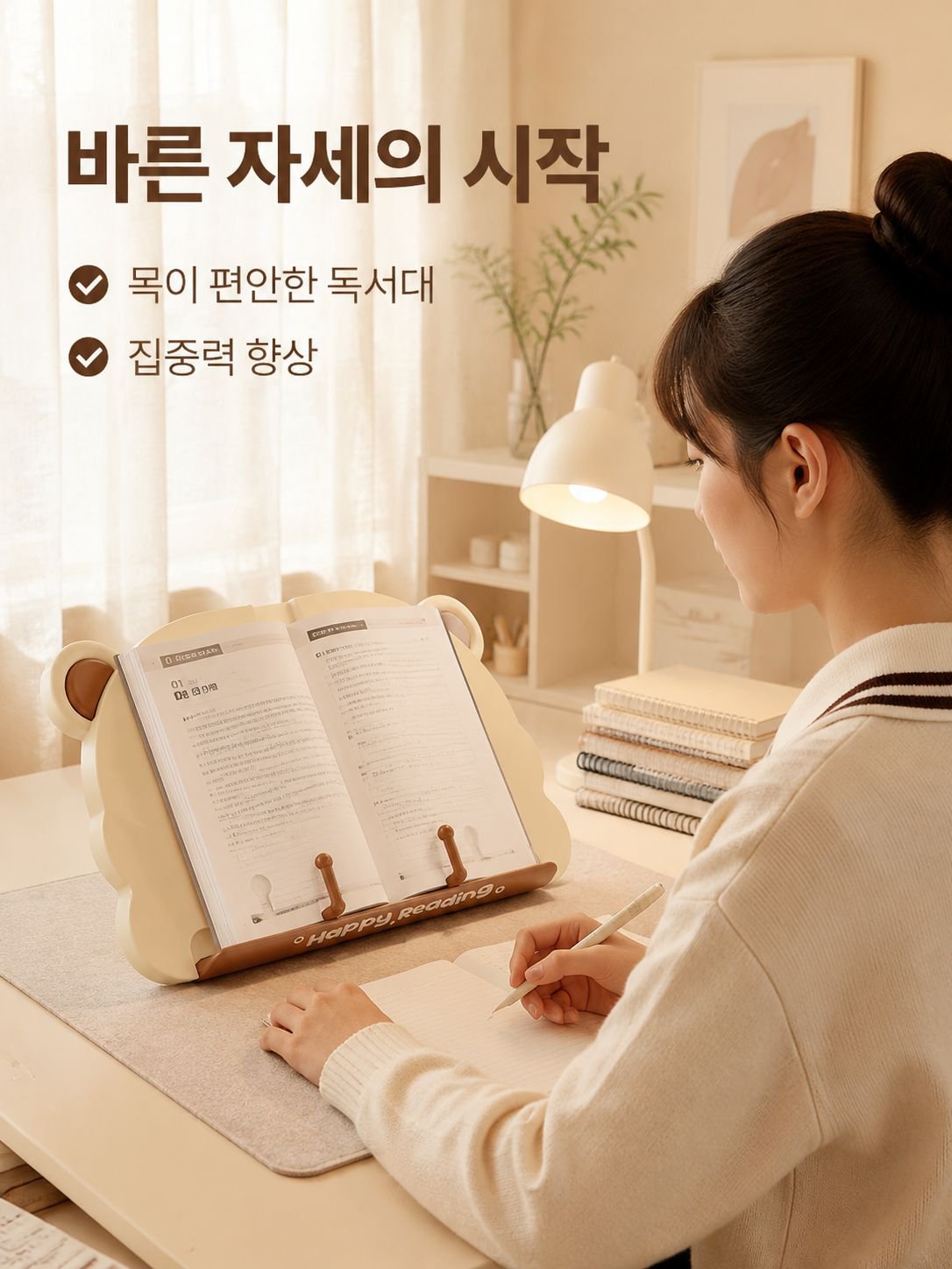 데스크탑 독서대 학생용 조절식 책받침대 독서 스탠드